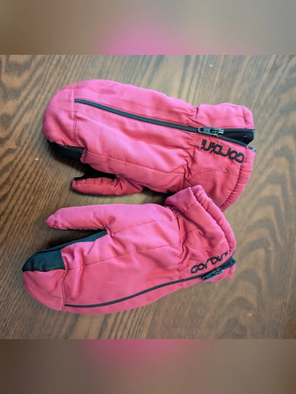 Kids Pink Snow Mittens